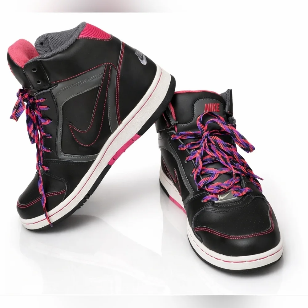 Nike Air Prestige 2 High top sneakers in black & hot pink